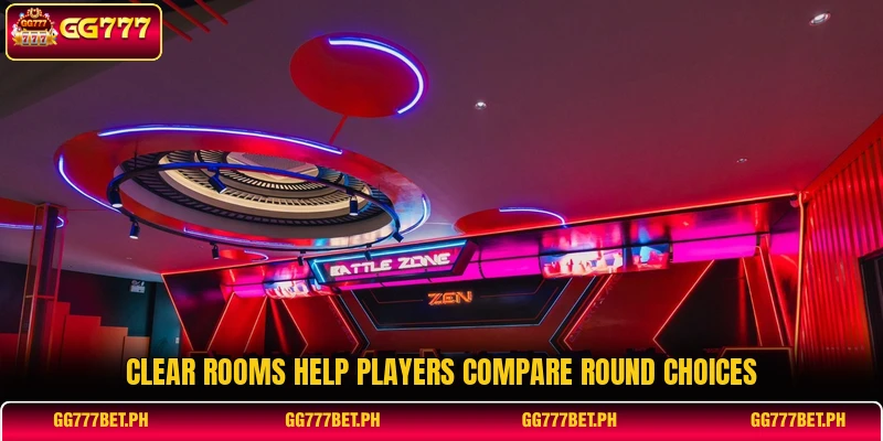 Clear rooms help players compare round choices Clear rooms help players compare round choices