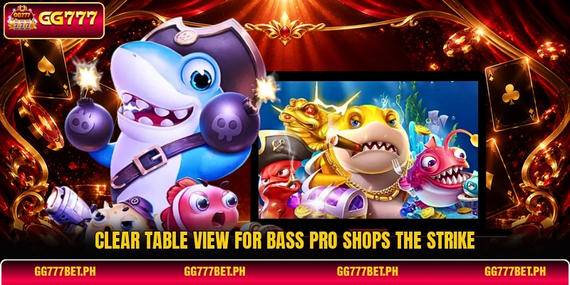 Clear table view for Bass Pro Shops The Strike Clear table view for Bass Pro Shops The Strike