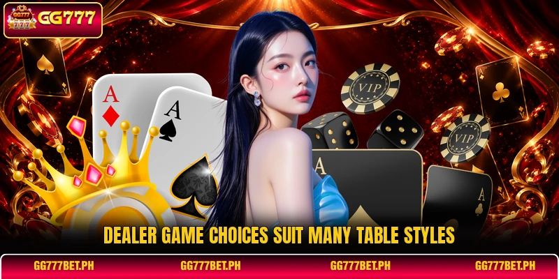 Dealer game choices suit many table styles Dealer game choices suit many table styles