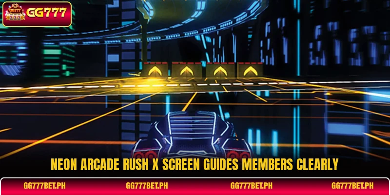 Neon Arcade Rush X screen guides members clearly Neon Arcade Rush X screen guides members clearly