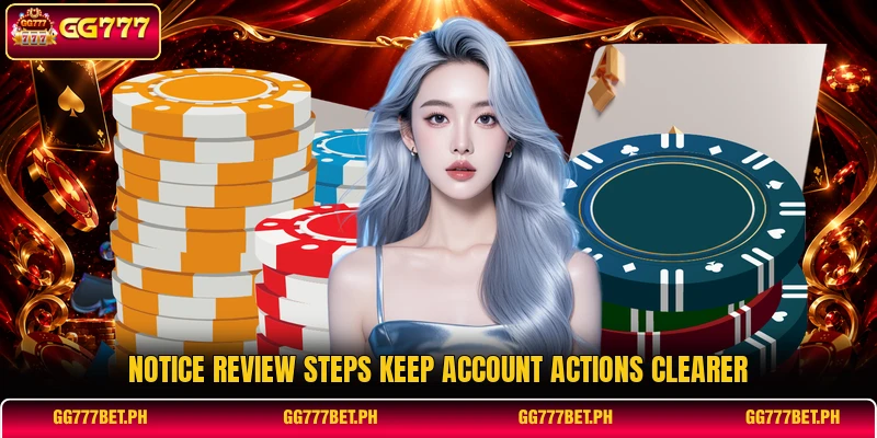 Notice review steps keep account actions clearer