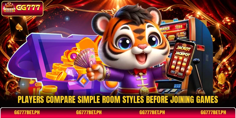 Players compare simple room styles before joining games Players compare simple room styles before joining games