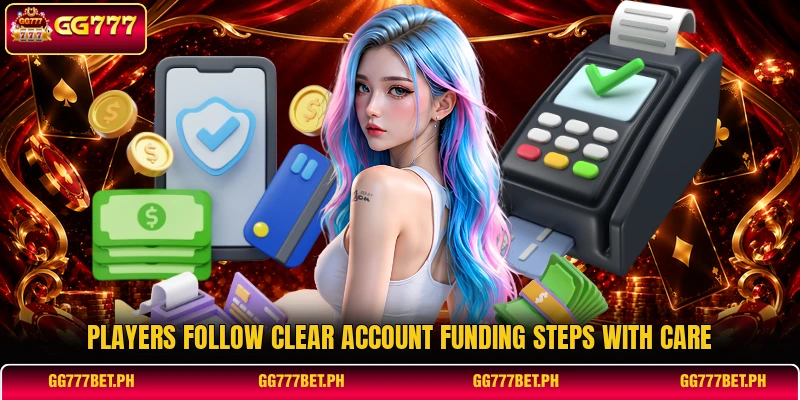 Players follow clear account funding steps with care
