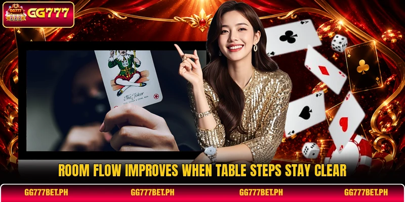 Room flow improves when table steps stay clear Room flow improves when table steps stay clear