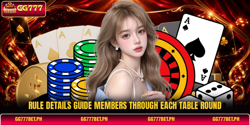 Rule details guide members through each table round Rule details guide members through each table round